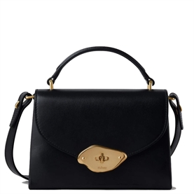 Mulberry Small Lana Top Handle Black High Gloss Leather